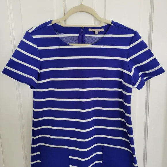 Gap Nautical Shift Dress Women SMALL Coastal Stripes Pockets Casual Boating 2012 - Picture 2 of 7
